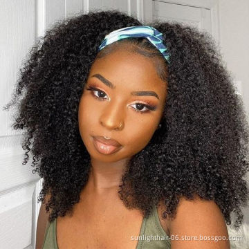 2021nouveau Perruque de bandeau de machine perruque Coiffure Afro sans colle de cheveux humains pour les femmes Francais